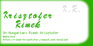krisztofer rimek business card